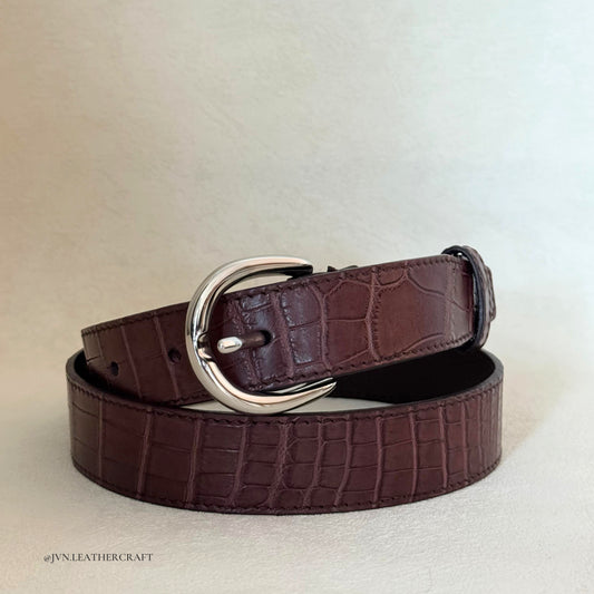 JVN008.2 Alligator Medium Buckle Belt (Made-to-order)