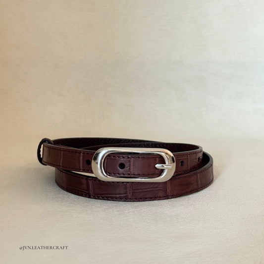 JVN008.1 Alligator Small Buckle Belt (Made-to-order)