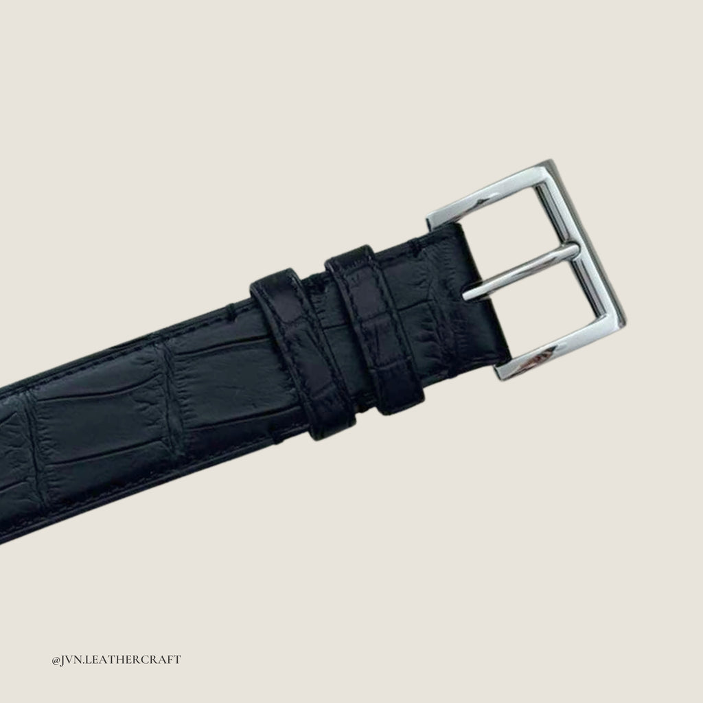 JVN008.3 Alligator Large Buckle Belt (Made-to-order)